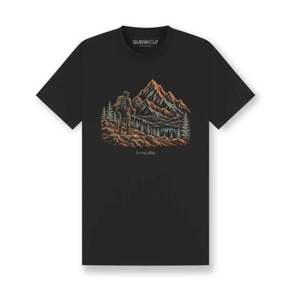 Hiking Man Sketch Organic Cotton T-Shirt