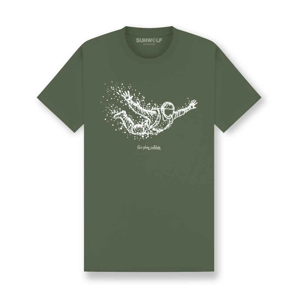 Skydiving Man Particle Dot T-Shirt