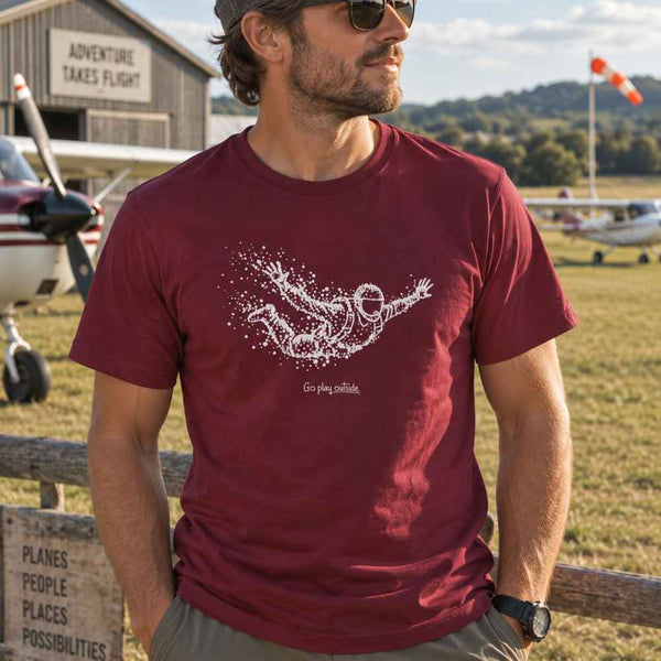 Skydiving Man Particle Dot T-Shirt
