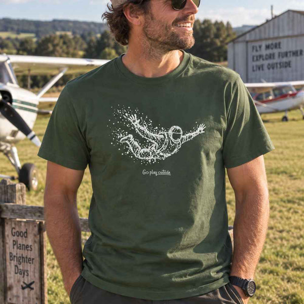 Skydiving Man Particle Dot T-Shirt