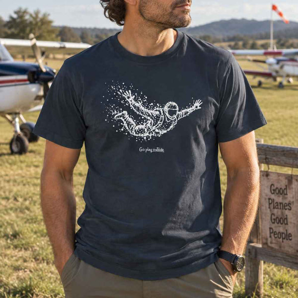 Skydiving Man Particle Dot T-Shirt