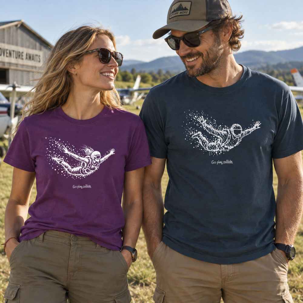 Skydiving Man Particle Dot T-Shirt