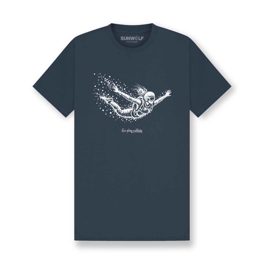 Skydiving Woman Particle Dot T-Shirt