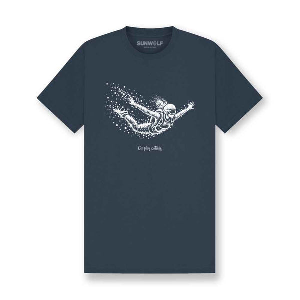Skydiving Woman Particle Dot T-Shirt