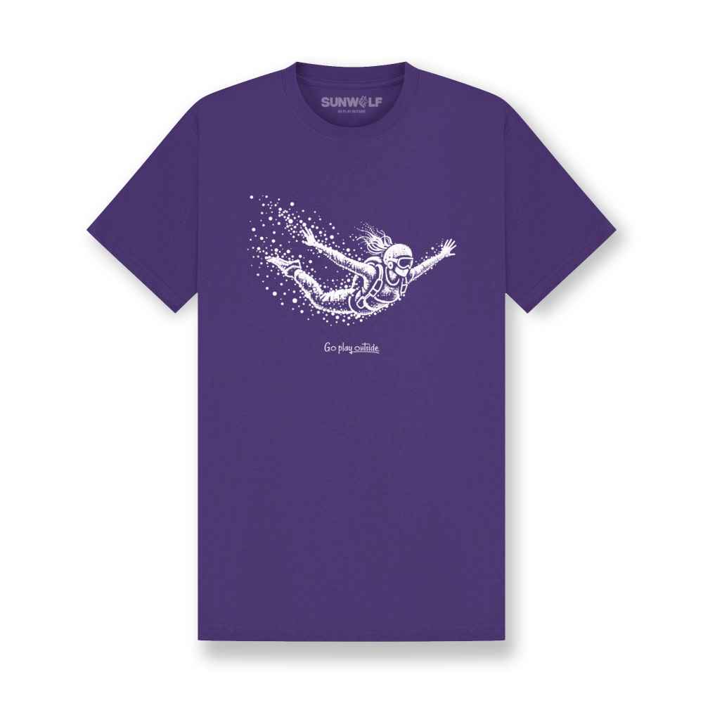 Skydiving Woman Particle Dot T-Shirt