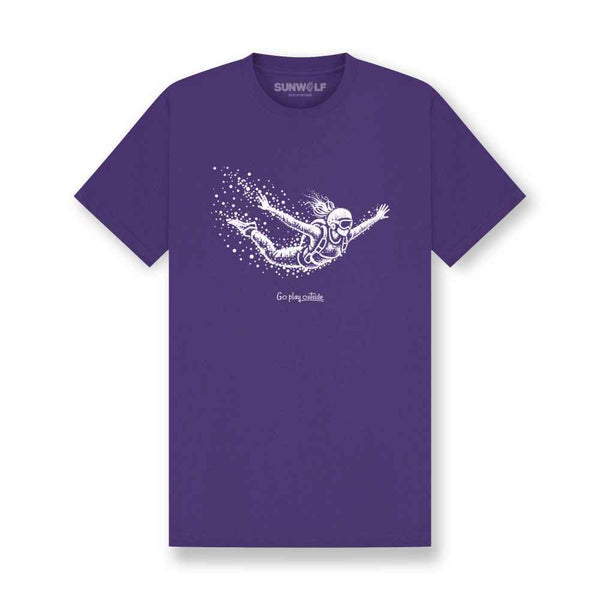 Skydiving Woman Particle Dot T-Shirt