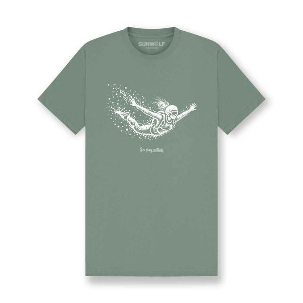 Skydiving Woman Particle Dot T-Shirt